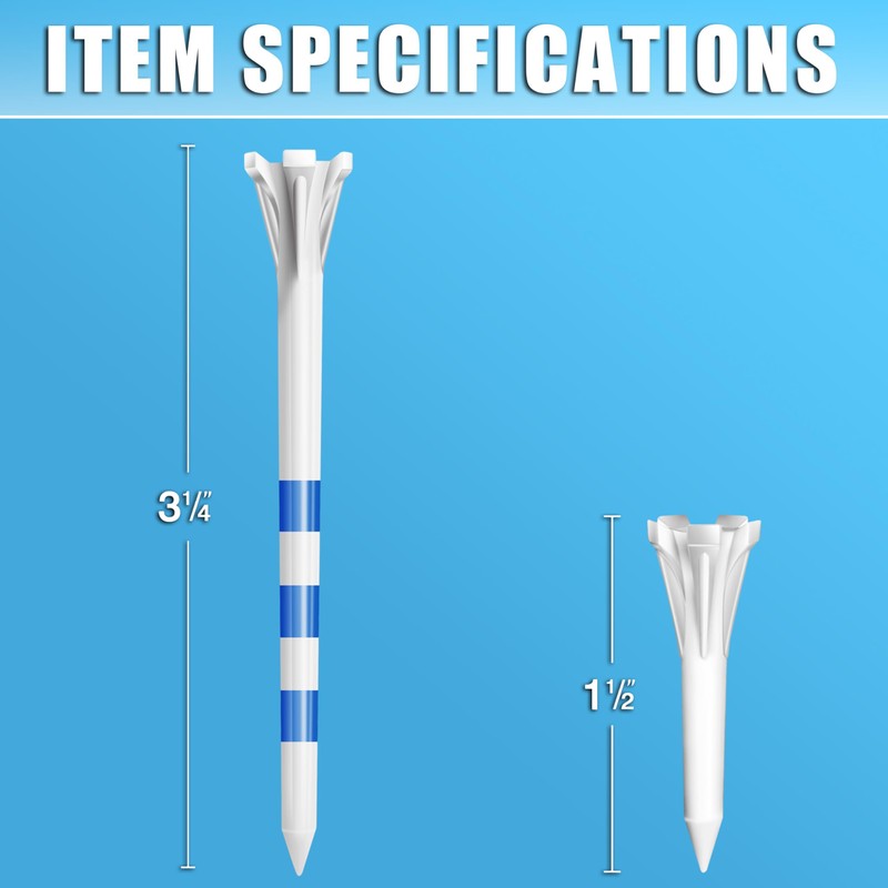CHAMPKEY Original Plastic Golf Tees 100 Pack | 85 Driver