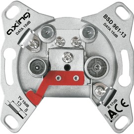 Axing BSD 961-13 Multimedia Antenna Socket (Through Socket, 15dB, TV/R/DATA/DATA Filter)