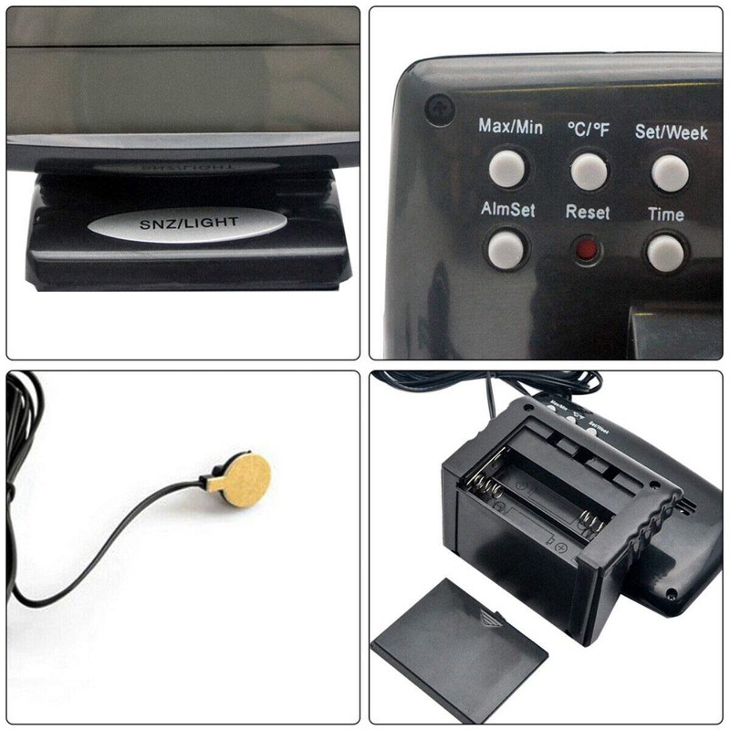 SANWAN Car LCD Digital Temperature Clock 2 in 1 Indoor