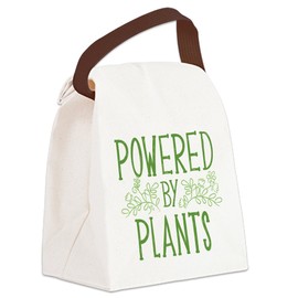 CafePress Powered By Plants Canvas Lunch Bag with Strap Handle