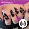 WUMZIRA Pack of 24 Red Black Nails Press On Almond