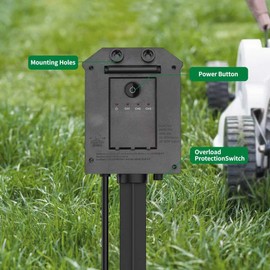 Outdoor Remote Control Power Strip, 25FT Extension Cord Waterproof, Independent Control Outlets, 6 Grounded Outlets for Outdoor Decorations, 14 AWG, 15A/1875W, ETL Listed (100 FT)