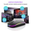 EASYTAO Mouse Inalámbrico, Mouse Bluetooth/Wireless2.4GHz Modos Dual Recargable con Iluminación