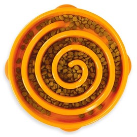 Outward Hound Divertido comedero para Perros con alimentación Lenta para Detener la Sangre para Perros, Anaranjado, Large