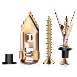 100Pcs Upgraded Self Drilling Drywall Anchors with Screws Kit(50 Manganese Sheetrock Anchors (0.47X1.18inch), 50 Zinc Plated Screws, 50 Wahser), Metal Expansion Anchors for Wall Decors, No Drill Hole