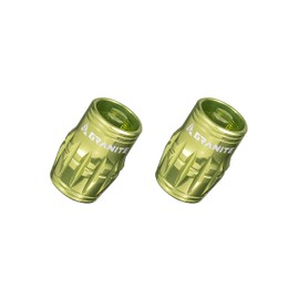 Granite Juicy Nipple Valve Cap with Valve Core Removal Function, Tyre Valve Caps Dust Cover for Bicycles and Vehicles, Durable Alloy Schrader Valve Cap, Set of 2 (Green)
