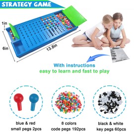 KIDAMI Code Breaker Board Game, Classic Codebreaking Travel Board Game, Kids STEM Development Toys, 3 Level Brain Puzzle Play Set - 2 Player Battle of Famliy Game, Toys for Kids & Adult