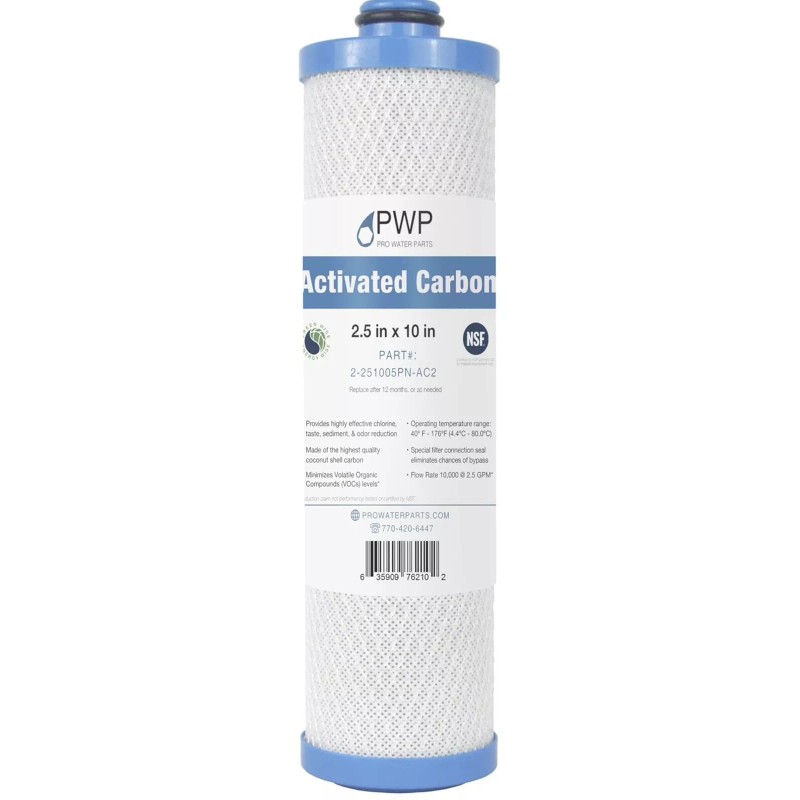 PWP RV Water Filter 2.5" x 10" Activated Carbon Replaces