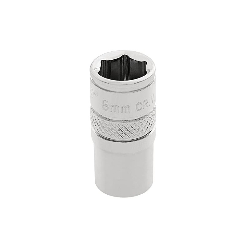 Draper 32536 1/4" Square Drive Polished Chrome Metric Socket, 8