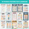 Decorably Phonics Posters for Classroom - 15 Phonics poster, 11x17in