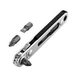 Bates- Mini Ratchet Wrench Screwdriver, 1/4" Magnetic 90 Degree Screwdriver, Black