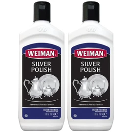 Weiman Silver Polish and Cleaner - 8 Ounce - Clean Shine and Polish Safe Protective Prevent Tarnish- Pack of 2