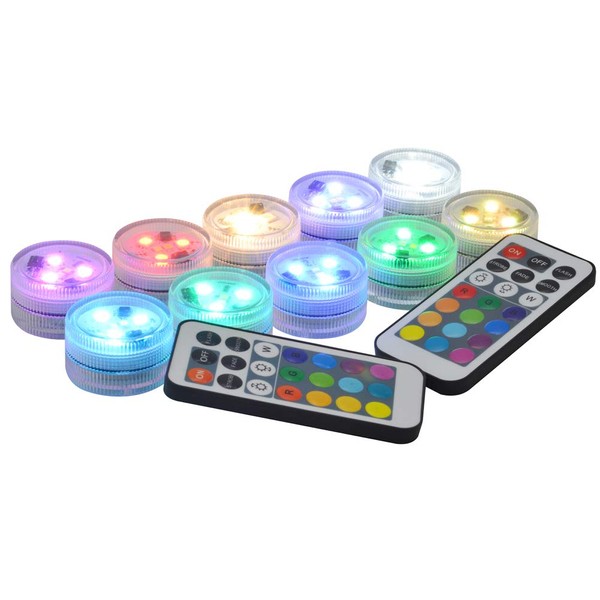 Submersible LED Lights with Remote - 1.5" Round Battery Operated