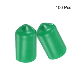 QUARKZMAN Pack of 100 Rubber Caps 9 mm ID Sealing Cap Chair Leg Caps Protective Caps Vinyl Caps Rubber End Caps Screw Protection Cover Screw Thread Dark Green