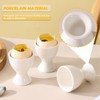 RHAFAYRE Egg Holder for Boiled Eggs, 2 Pack Porcelain Egg