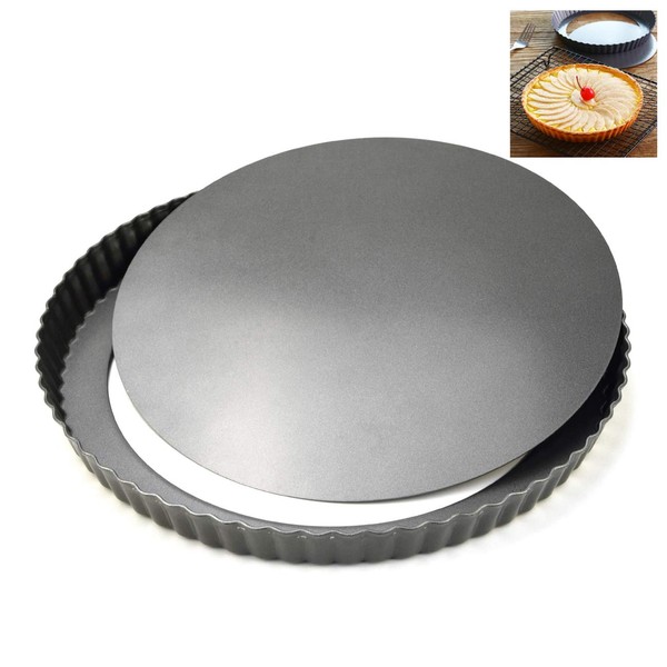 LUUFAN Non-Stick Quiche Pan Tart Pan with Loose Bottom, Round