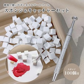 prendre Nail Art Gradient Sponge Set Stainless Steel Tweezer Catcher Manicure Pedicure Nail PR-NAIL24TSSET