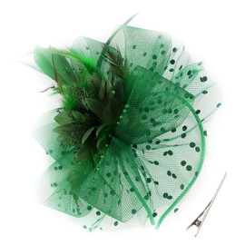 AQOKKA Women Fascinators Hats Kentucky Derby Flower Mesh Feather Fascinators with Headband and Clip Tea Party Headwear for Women and Girls