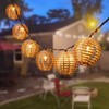 Decorative Outdoor Patio String Lights, Seagrass Rattan Wire Ball Style
