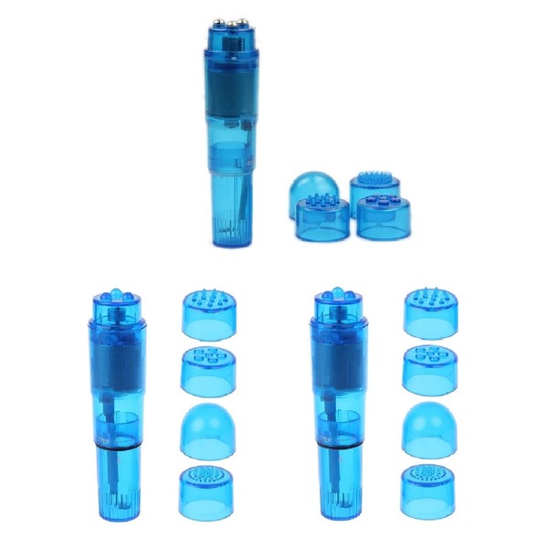 Finever Mini Beauty Facial Massage Toy Portable Travel Massager Tool for Facial Head Eyes (3PK Blue)