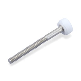 #6-32 x 1-1/2" Thumb Screw Stainless Steel - White Knurled Round Plastic Knob - Standard/Coarse Thread Thumbscrew - Length: 1.500" - Proudly Built in USA - Package of (4)