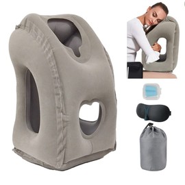 Inflatable Travel Pillows, Inflatable Airplane Pillow for Sleeping Rest Avoid Neck and Shoulder Pain, Comfortably Support Head, Neck, Lumbar, Travel Essentials Great for Airplane, Office, Trains, Cars
