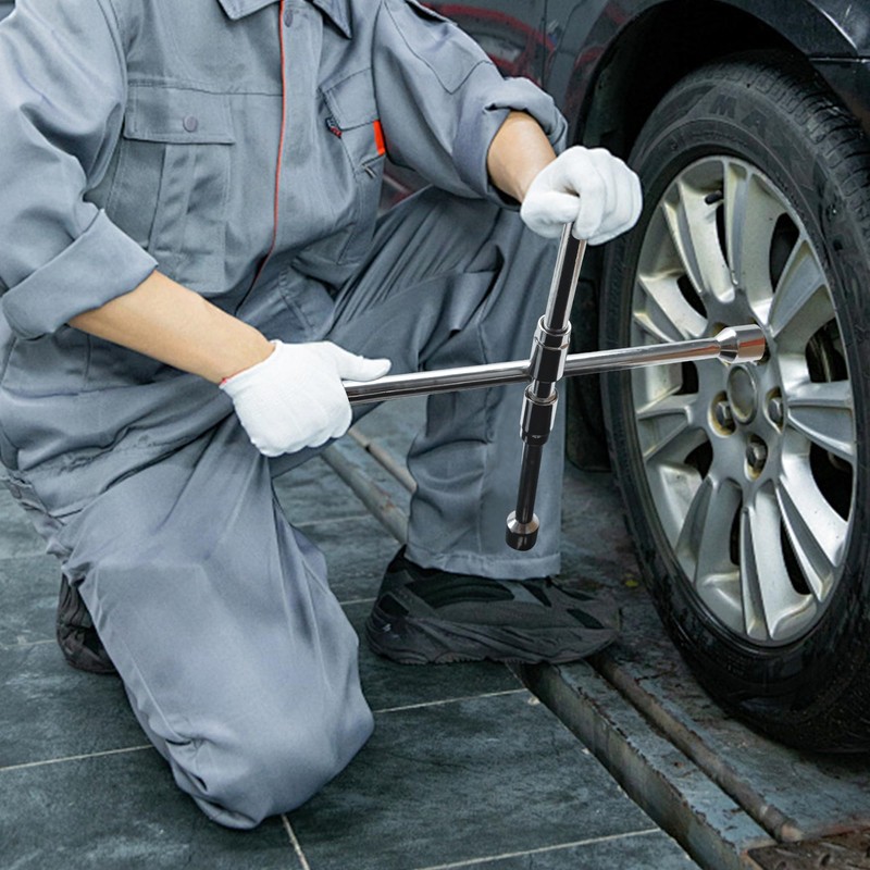 TONDA 4 Way Lug Wrench, Foldable Cross Tire Iron Lug