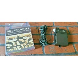 Orman, Inc. 50 LED Lights Battery Operated With Timer Warm White Bulbs Indoor / Outdoor