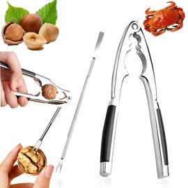 Gxlaihly Nutcracker, walnuts, die-cast zinc stainless steel with walnut needles, 3 cut-outs, nut cracker for large and small nuts, nutcracker walnuts