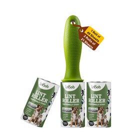 LntSob Pack of 3 Lint Rollers-91 Sheets Sticky Lint Roller for Clothes with Replacement Head, Lint Remover Roller Ideal for All Fabrics, 27cm x 11cm x 5cm, Effective on Dust, Dirt, Fluff, Hair, Debris