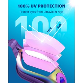 Aegend Swim Goggles, Swimming Goggles No Leaking Full Protection Adult Men Women Youth, Purple Black