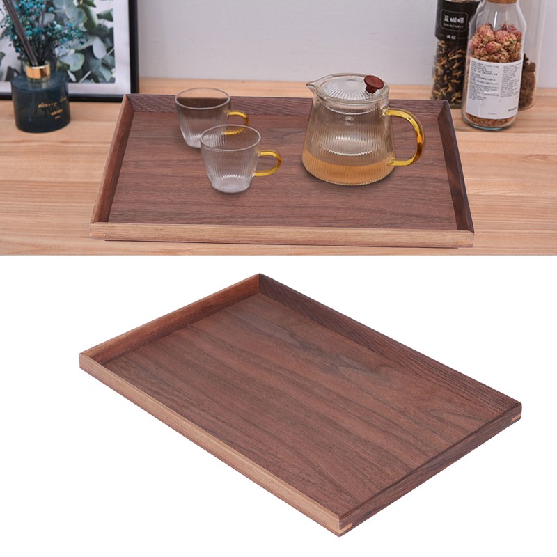 Walnut Wooden Tray Rectangle Serving Tray Tenon Structure Chinese For
