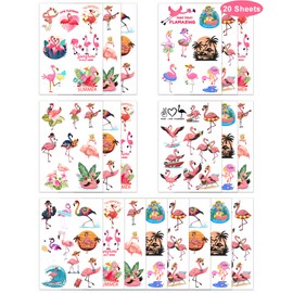 168 Pieces Cute Flamingo Temporary Tattoos Stickers,20 Sheets Summer Flamingo Themed Tattoos Stickers Party Decoration Supplies Party favors for Kids Adults
