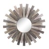 Stonebriar Large Round 32" Wooden Sunburst Wall Mirror with Attached