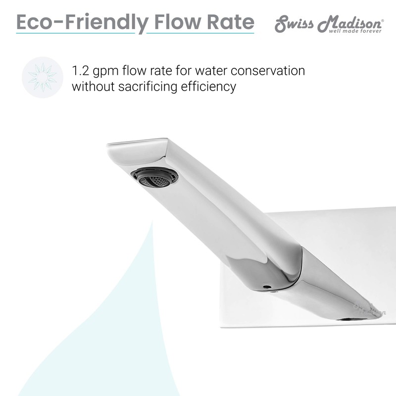 Monaco Single-Handle, Wall-Mount, Bathroom Faucet in Chrome