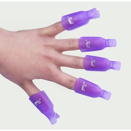 HI-BOOM Acrylic Nail Art UV Gel Polish Remover Wrap Cleaner Clip Caps（10Pcs)