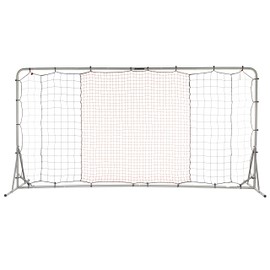 Franklin Sports Soccer Rebounder - Tournament Steel Soccer Rebounding Net - Perfect For Backyard Soccer Practice and Soccer Training - 12'x6' Soccer Bounce Back Rebounder - Silver