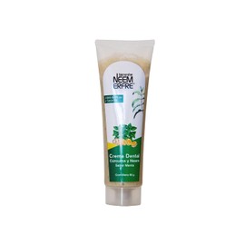 Crema Dental Natural LIBRE DE FLUOR Artesanal de Hoja de Neem-Sin Fluor, Gluten, Sulfatos (SLS), Parabenos, Petrolatos, Triclosan, Azucar- Bienestar Neem Erfre (Menta y Cúrcuma, Individual)
