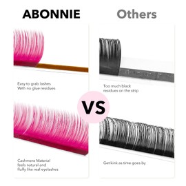 Colored Lash Extensions, 16 Rows Cashmere lash extensions, 0.07 D Curl Lash Extensions, 12mm Classic Lash Extensions, Single Lash Extensions for Professional(0.07-D-Pink Gradient 12mm）