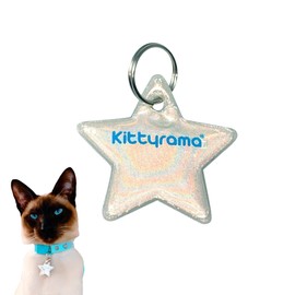 Kittyrama Reflective Cat Tag.Safety Cat Tag.Lightweight, Highly Visible, Waterproof, Fits All Reflective Cat Collars. Other Styles Available, Non-precious metal