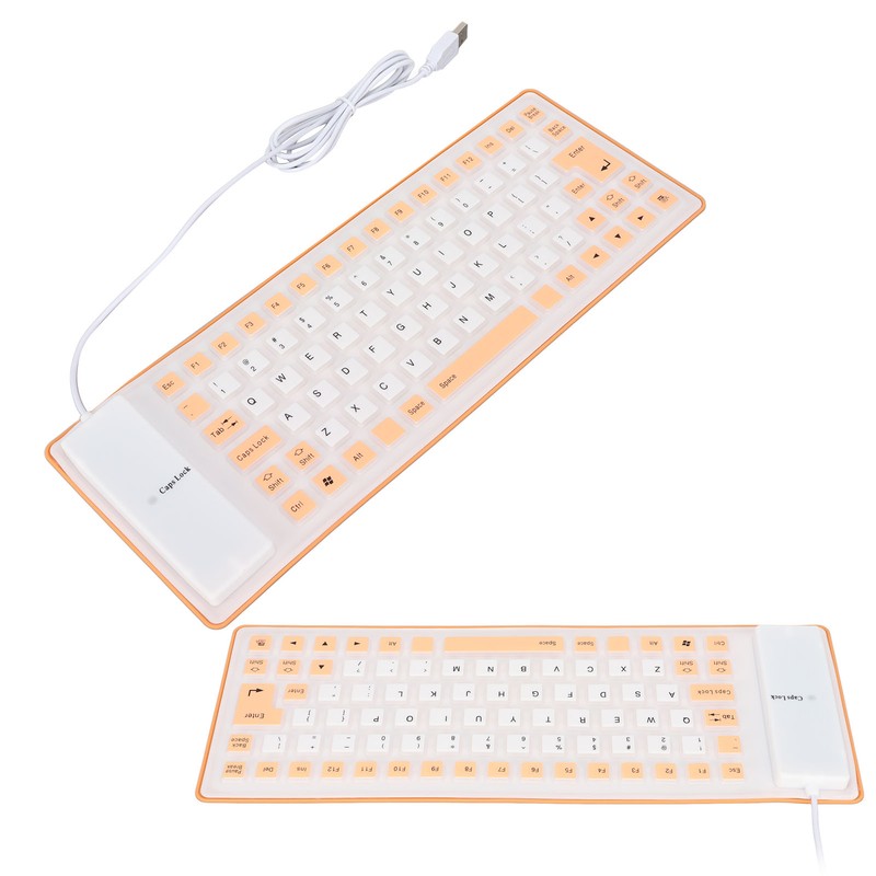Silicone Keyboard Fully Sealed Design Lightweight Portable Silent Soft Comfortable