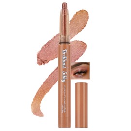 Erinde Waterproof Eyeshadow Stick, Glitter Cream Eye Shadow Stick, Long-Lasting High Pigmented Eye Shadow Crayon, Blendable Eyes Pencil, Metallic Eyes Brightener Makeup, Shimmer Highlight 01#