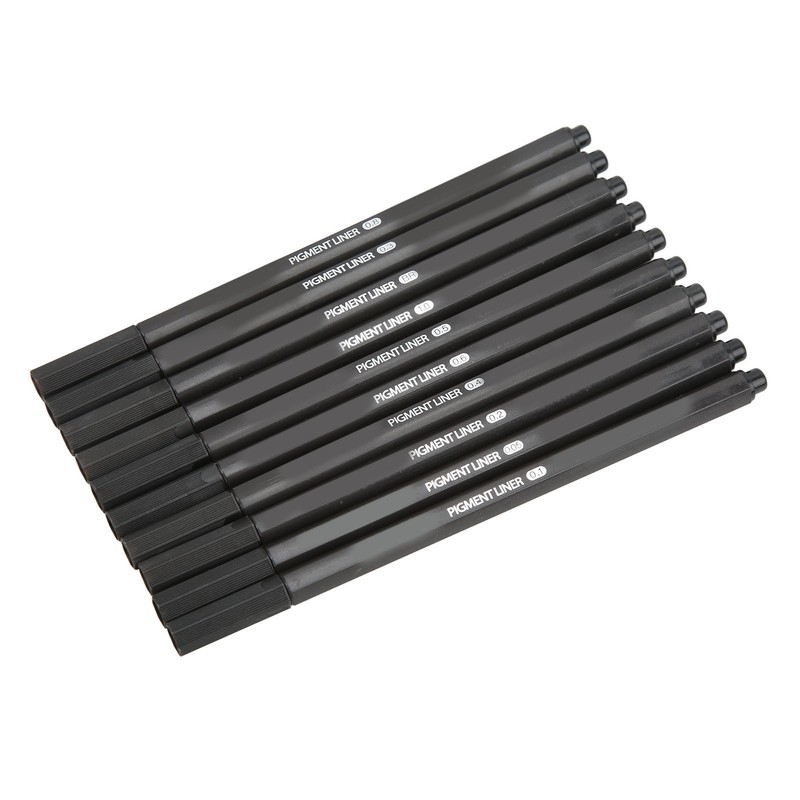 10Pcs Micro Line Pens Plastic Water Based Paint Fineliner Ink