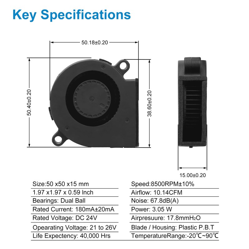 5015 Hotend Cooling Fan for Bamboo Lab X1 X1C -