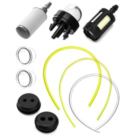 QWORK® Universal Petrol Filter Kit, Petrol Hose, Diesel Hose, Inner Diameters 2 mm, 2.5 mm and 3 mm, 30 cm, for Brush Cutters, Pole Pruners