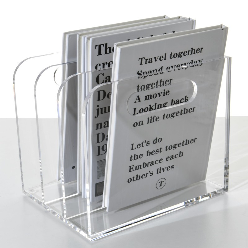 AIMOLLY Clear Acrylic Organizers - 3 Vertical Compartments Acrylic Folder