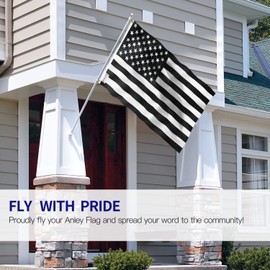 Anley Fly Breeze 3x5 Foot Black and White American Flag - Vivid Color and Fade Proof - Canvas Header and Double Stitched - Recession American Flags Polyester with Brass Grommets 3 X 5 Ft