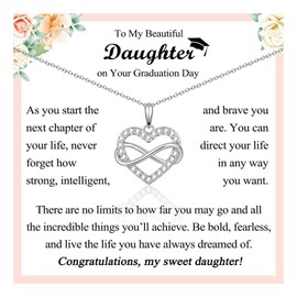 EYQV Graduation Gifts for Her, Infinity Heart Pendant Graduation Necklace Graduation Gifts, Special Graduation Gifts for Daughter