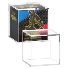 Clear Acrylic Display Box Compatible with Elite Trainer Boxes - 5mm Thick Display Cases for Collectibles with Magnets Lids Stackable Acrylic Cases (7.8x3.9x6.8in)