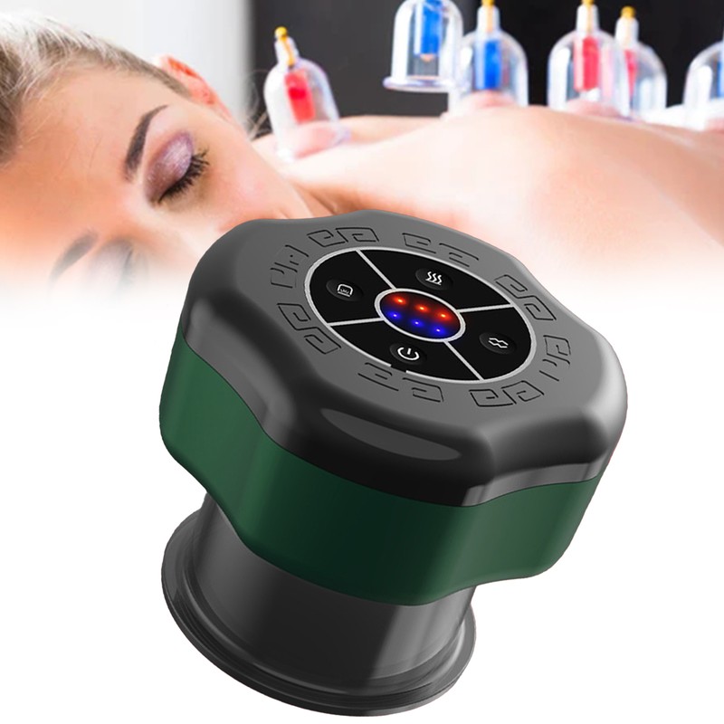 Electric Cupping Massager 6 Gears Suction Dredging Meridians Hot Compress